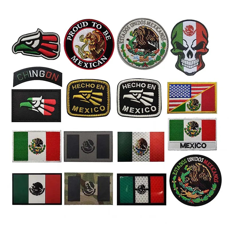 Mexico Flag Eagle Skull Patch - Embroidered Fabric & PVC Tactical Applique Badge for Bags and Gear