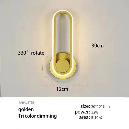 Modern Rotatable LED Wall Light - Indoor Wall Sconce for Bedroom, Stairway, Living Room and Dining Room