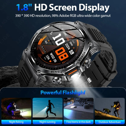 LIGE 2025 Smartwatch for Men — 800mAh Ultra Long Battery, Waterproof Outdoor Sport Watch with Bluetooth Call & Military Design