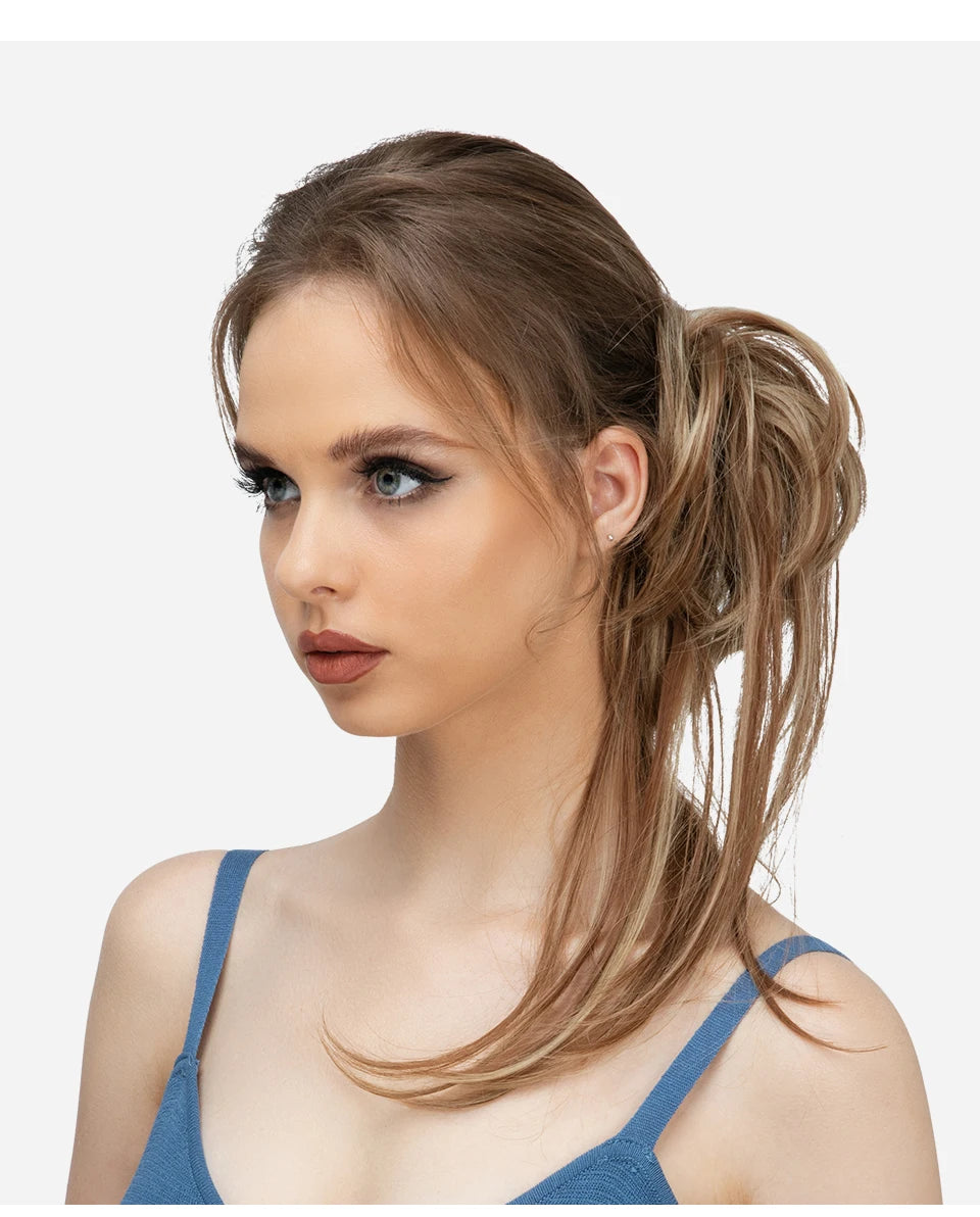 Synthetic Elastic Messy Bun Hairpiece – Curly Scrunchie Chignon, Black, Blonde, Brown Updo Donut for Women, Natural Fake Hair