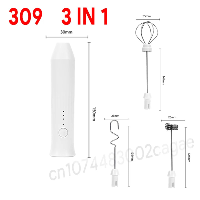 Upgraded USB Rechargeable Electric Milk Frother & Egg Beater – 3-Speed Handheld Mini Coffee Blender for Espresso & Kitchen Use