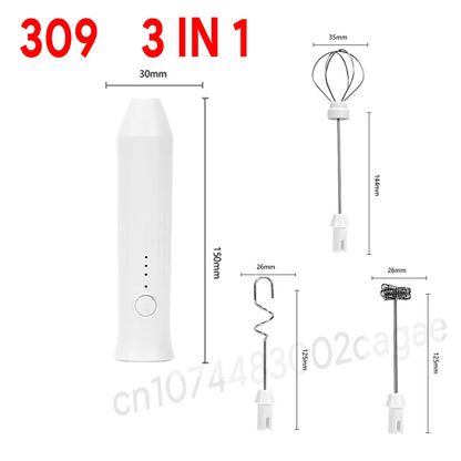 Electric Handheld Coffee Milk Frother & Creamer Whisk – Automatic Egg Beater Mixer for Kitchen, Latte & Foam Drinks