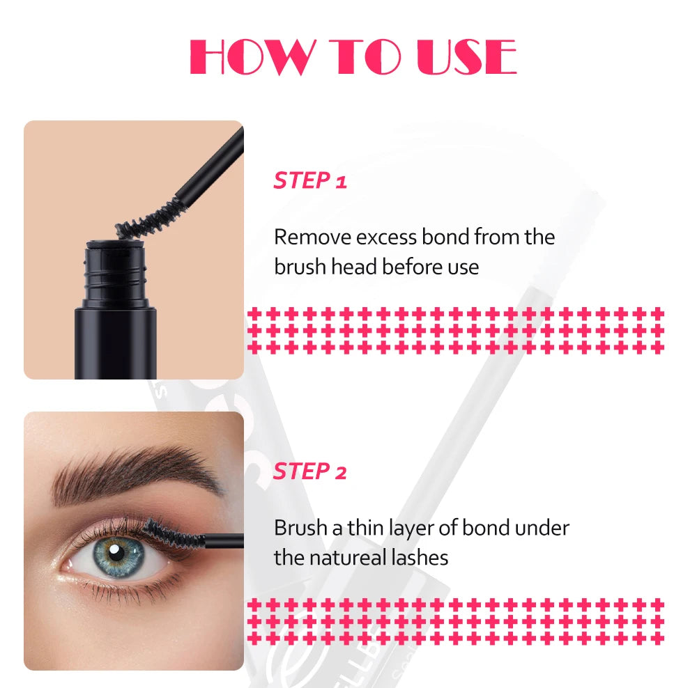 Lash Bond, Seal, and Remover Kit – Waterproof Cluster Eyelash Glue, Strong Hold, Fast Removal for DIY Extensions