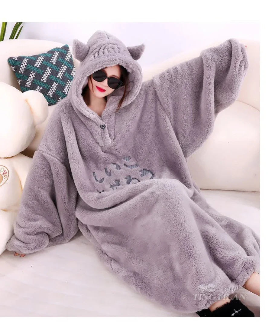WASART Winter Hooded Fleece Blanket – Ultra Plush Oversized Sweater Blanket with Sleeves, Warm Flannel for Outdoor Use