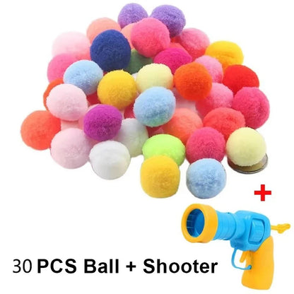 Interactive Cat Toy Launcher - Plush Bounce Balls for Fun Indoor Pet Play