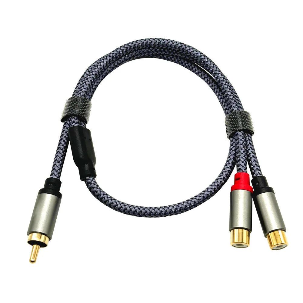 RCA Splitter Audio Cable 1 to 2 Male to Female – 0.3m/0.5m/3m Short RCA Adapter Cord for TV, DVD, CD, Subwoofer & Amplifier Speakers