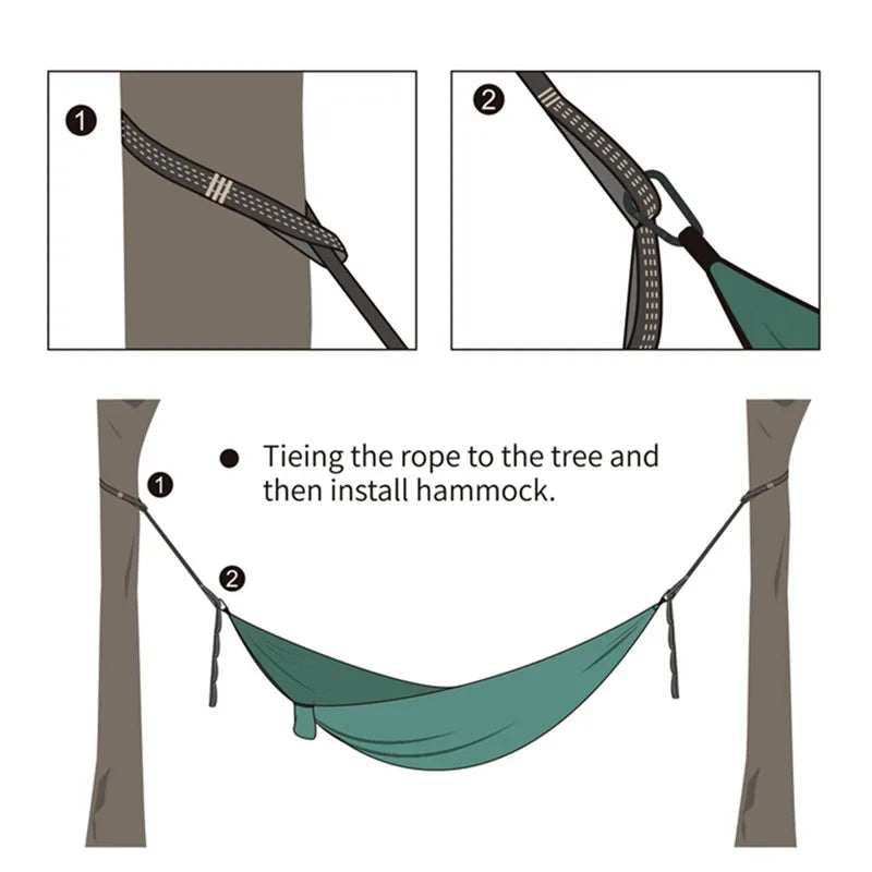 2pcs Heavy-Duty Hammock Straps - 600lb Breaking Strength Polyester Suspension Ropes with 5 Rings