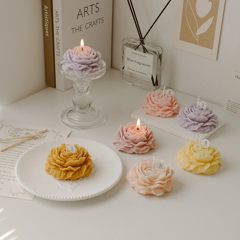 Peony Flower Scented Candle - Perfect Gift Decoration for Mother's Day & Birthdays