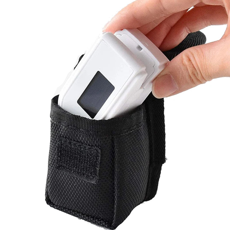 JUSTLANG Oximeter Storage Bag – Protective Clamshell Case with Velcro for Fingertip Pulse Oximeter