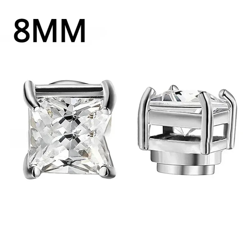 Crystal Magnetic Ear Studs – Punk Round Zircon Non-Piercing Earrings for Men & Women