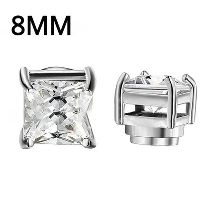 Crystal Magnetic Ear Studs – Punk Round Zircon Non-Piercing Earrings for Men & Women