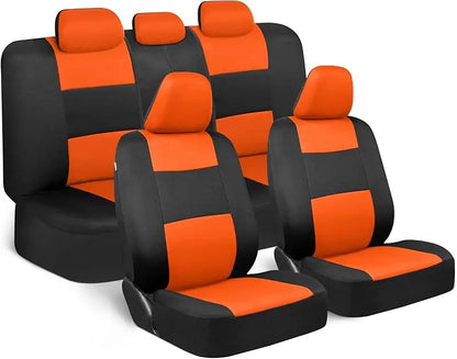 Universal Beige Car Seat Covers Full Set - Easy-Install Front and Rear Split Bench Seat Protectors for Cars, Trucks, SUVs, and Vans
