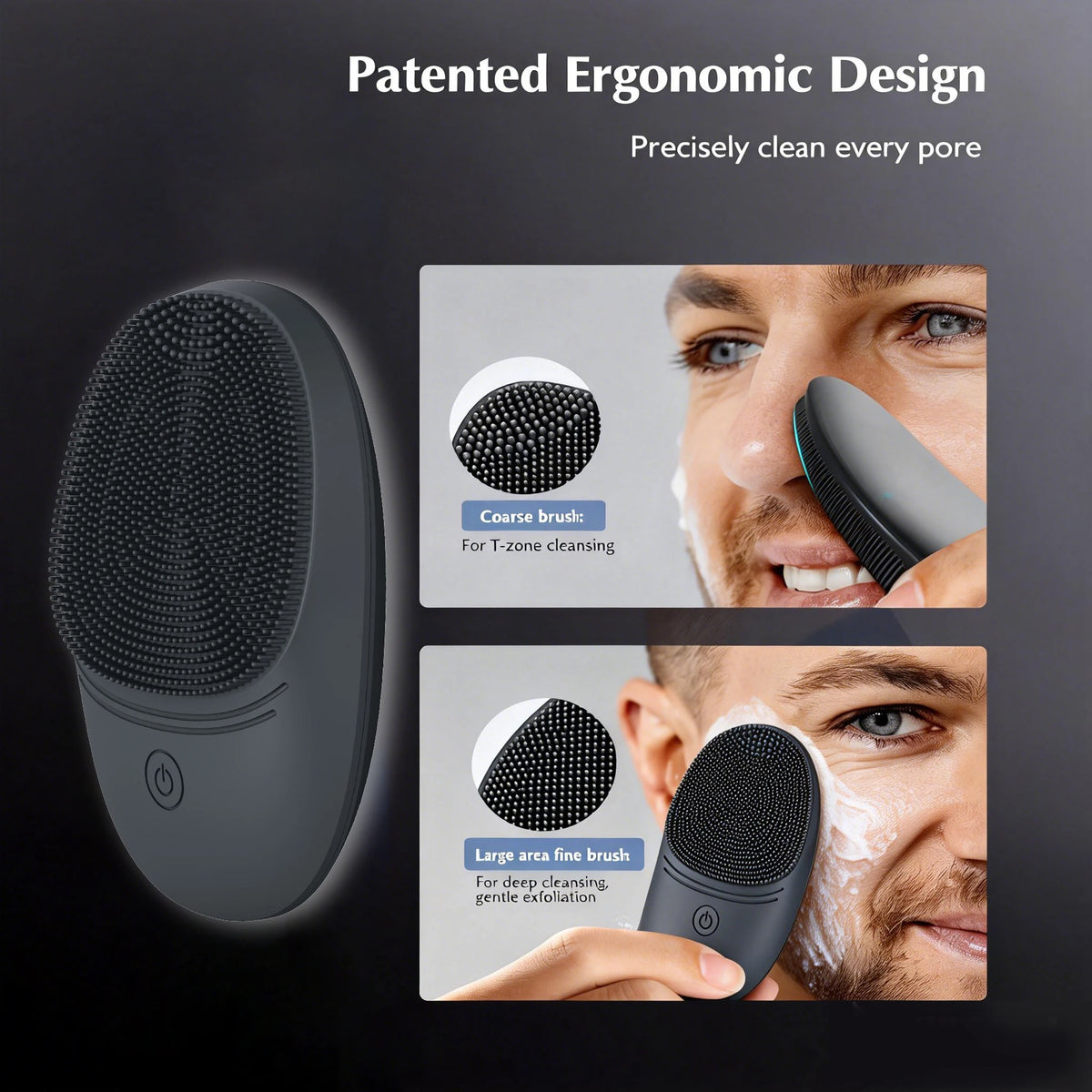 Electric Silicone Facial Cleansing Brush - Sonic Vibration Deep Cleansing Face Wash Tool