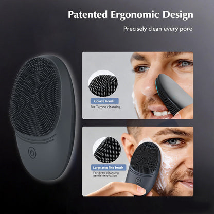 Electric Silicone Facial Cleansing Brush - Sonic Vibration Deep Cleansing Face Wash Tool
