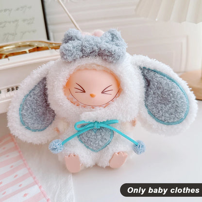 Cute Knitted Clothes Keychain – Outfit for 17cm Labubu/Macaron Doll, Kids & Girl Gifts