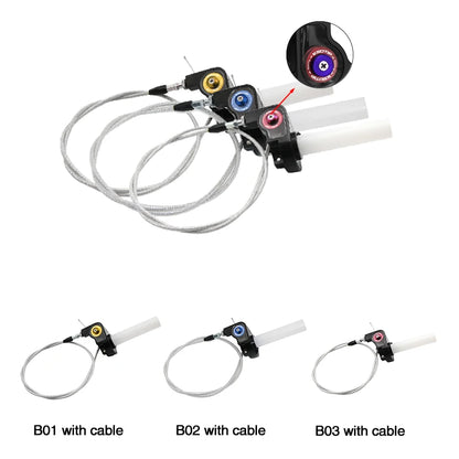 ZSDTRP 22mm Motorcycle Grip Set – Twist Throttle Clamp with Cable for Pit Bikes, Dirt Bikes, Motocross, ATV 110-250cc