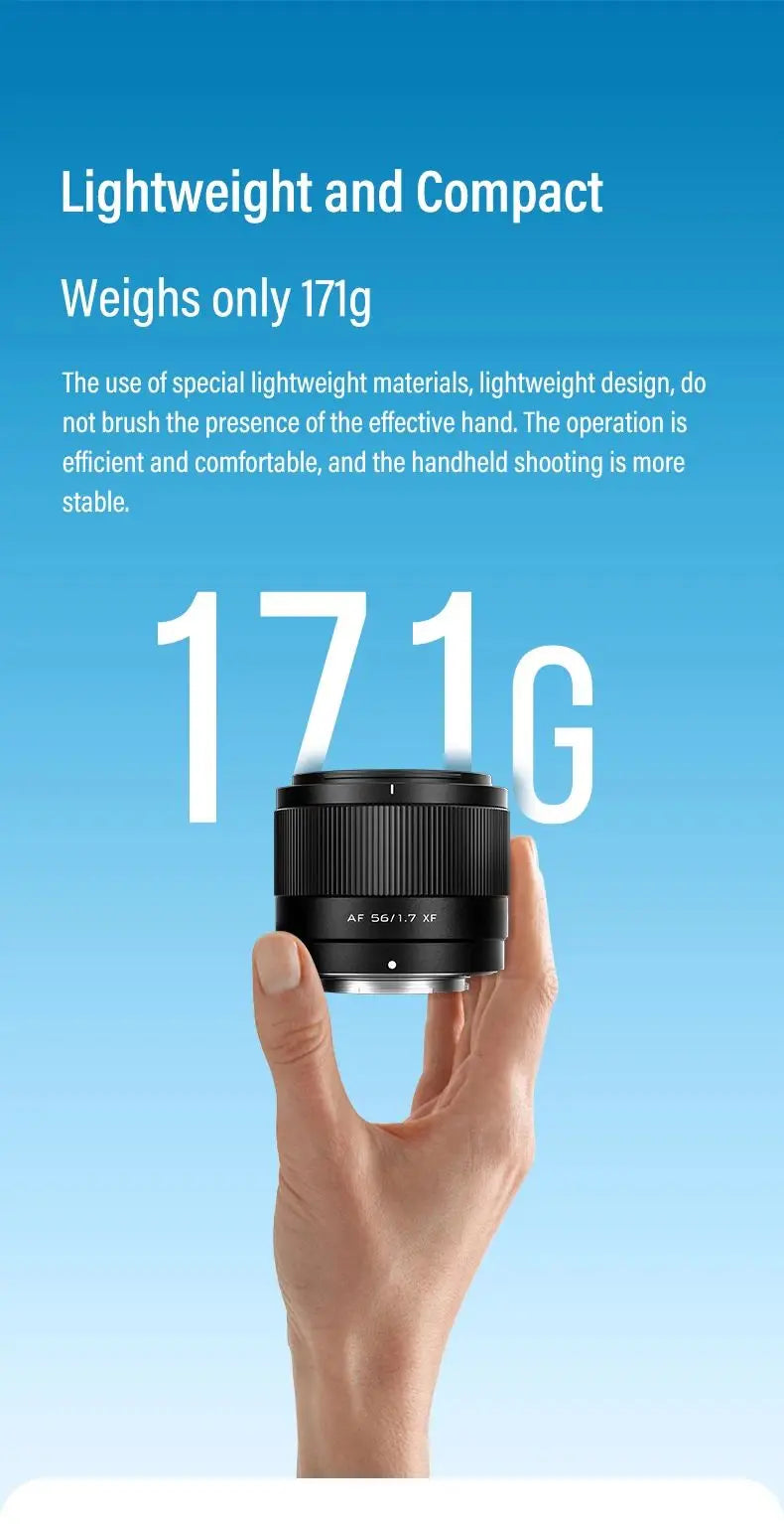 Viltrox 56mm F1.7 Auto Focus APS-C Lens – For Fuji X, Nikon Z, Sony E Mount Mirrorless Cameras