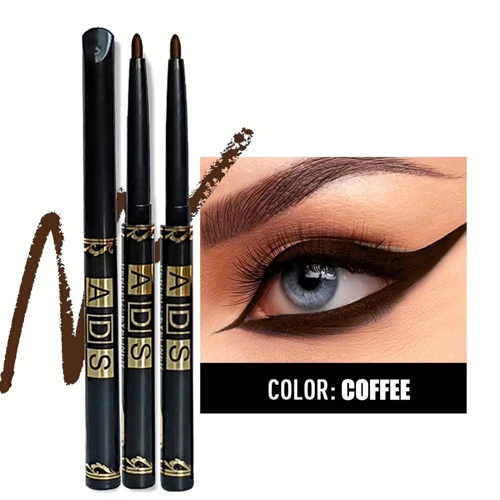 3PCS Waterproof & Smudge-Proof Black Eyeliner Pencils – Long-Lasting, Bold Eye Makeup with Smooth Glide Formula