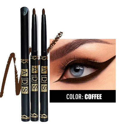 3PCS Waterproof & Smudge-Proof Black Eyeliner Pencils – Long-Lasting, Bold Eye Makeup with Smooth Glide Formula