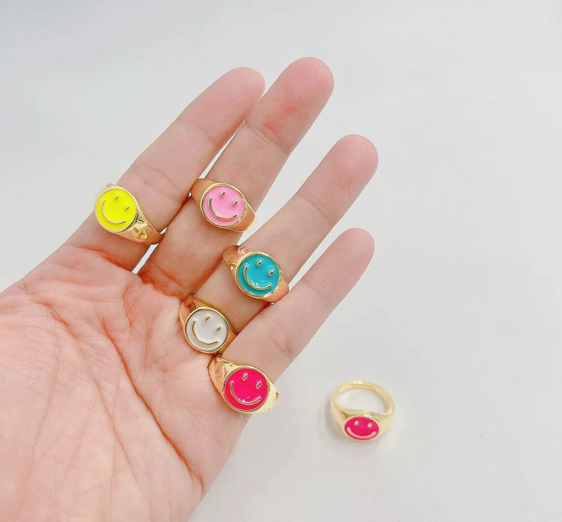 24K Gold-Plated & Silver Enamel Ring – Slim Round Women's Luxury Zircon CZ Ring in Green, Purple, Pink for Wedding & Anniversary