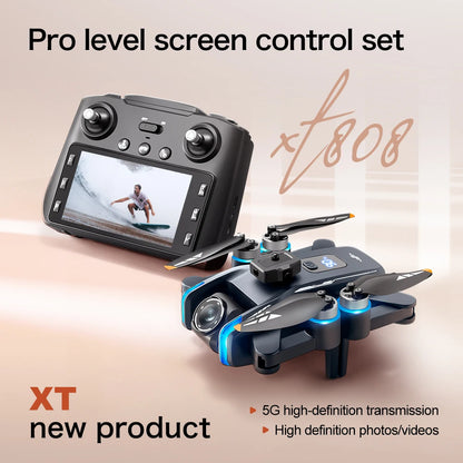 New XT808 Folding Drone – 5G Optical Flow GPS, WIFI Transmission, Professional Aerial Camera Quadcopter Toy Gift