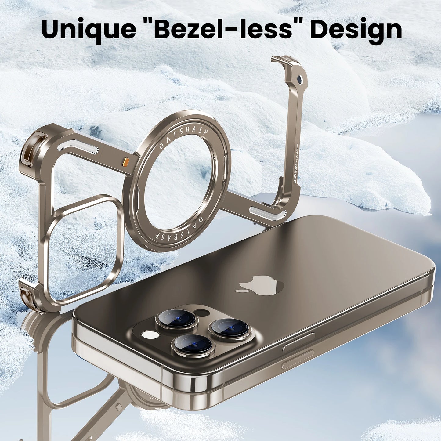 Oatsbasf Z Shape Metal Phone Case for iPhone 15/16 Pro Max – Shockproof Cover with 360° Rotating Holder & Bumper Protection
