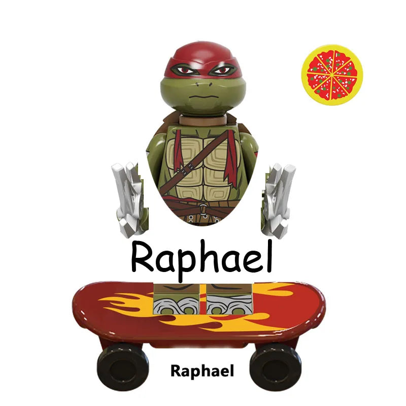 Ninja Turtles Building Block Action Figures – Leonardo, Raphael, Michelangelo, Donatello, Shredder & Splinter Cartoon Movie Toy Set