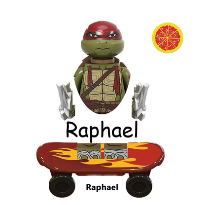 Ninja Turtles Building Block Action Figures – Leonardo, Raphael, Michelangelo, Donatello, Shredder & Splinter Cartoon Movie Toy Set