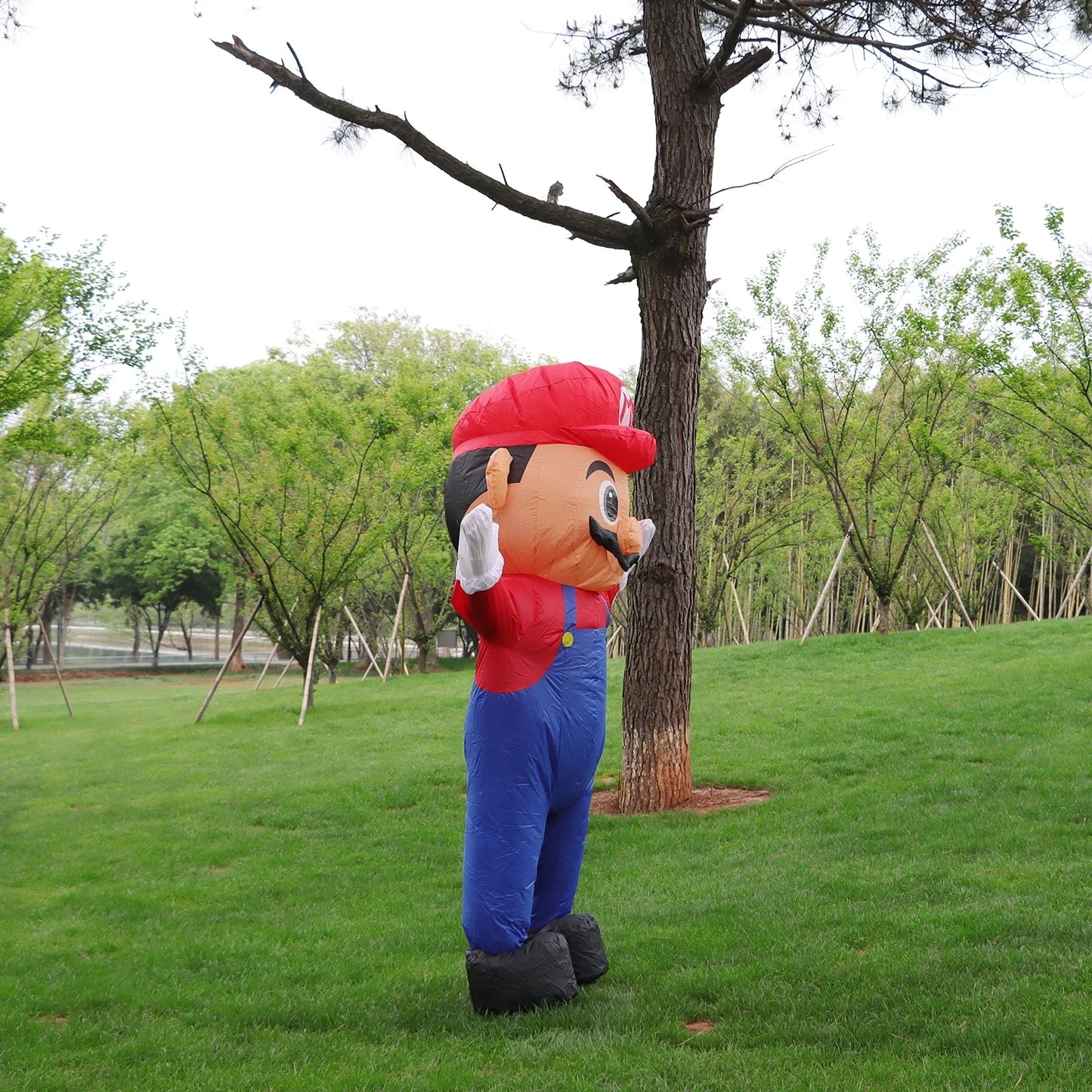 Super Plumber Mari Inflatable Costume – Red Hat Monster Cosplay for Adults & Kids, Halloween, Christmas, Party, Festival