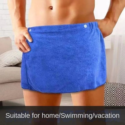 Men’s Absorbent Bath Towel Skirt – Wearable Beach Towel & Swimming Trunks, Anti-Exposure Quick-Dry