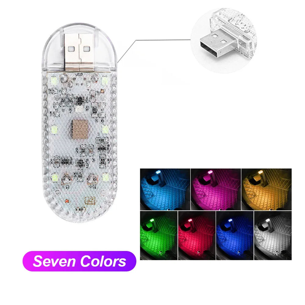 Multicolor Wireless LED Car Interior Light - USB Rechargeable Touch Sensor Roof and Reading Lamp