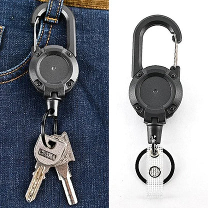 Anti-Theft Metal Retractable Keychain - Easy-Pull Elastic Yoyo for Ski Pass, ID Card, and Anti-Lost Accessories