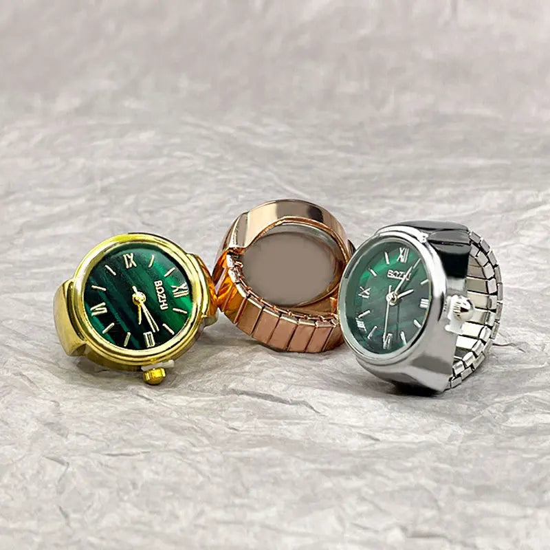 Kiss Jewelry Digital Quartz Finger Watch Ring – Mini Elastic Punk Style Clock Ring for Women, Men & Couple Teens Accessory