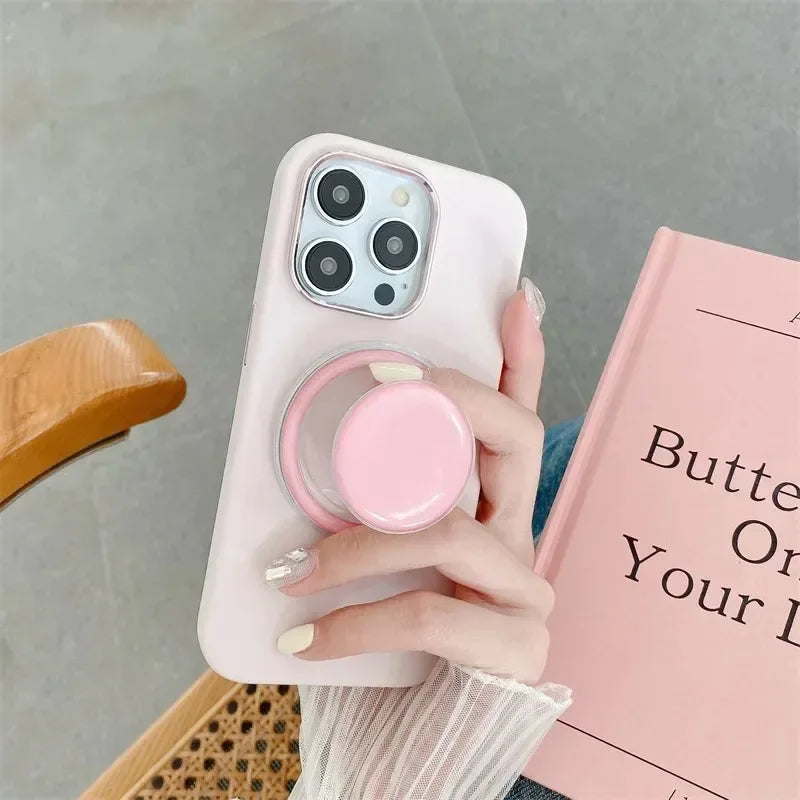 Magnetic Folding Phone Grip Stand — Expandable Finger Ring Holder for iPhone 16/15 Samsung Xiaomi
