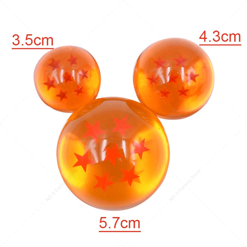 Dragon Ball Z Crystal Ball Figures – 1-7 Star Shenron Wish Balls, 3.5-7.6cm Anime Collectible Desktop Toys