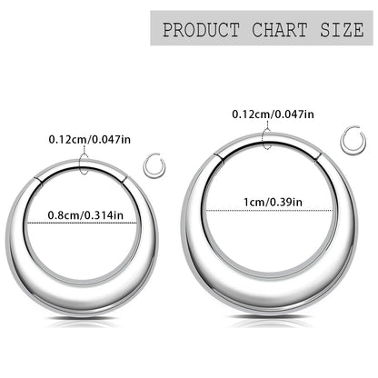 316L Stainless Steel Hoop Nose Ring – Water Drop Hinge Clicker Septum & Cartilage Earring for Women & Men Piercings