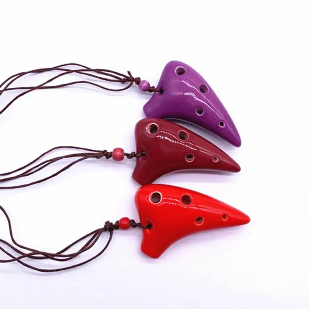 6 Hole Ceramic Ocarina - Mini Professional Musical Instrument with Lanyard and Music Score for Music Lovers