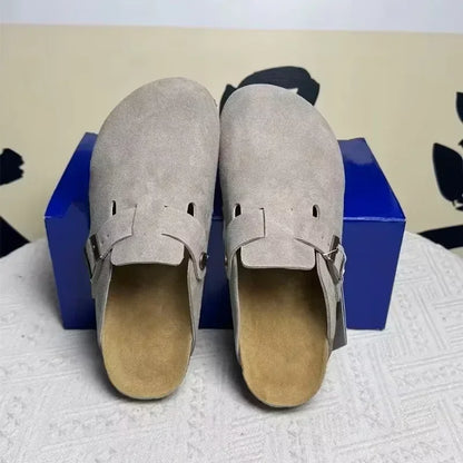 Retro Button-Toe Slip-On Shoes - Unisex Outdoor Casual Shoes with Thick Sole