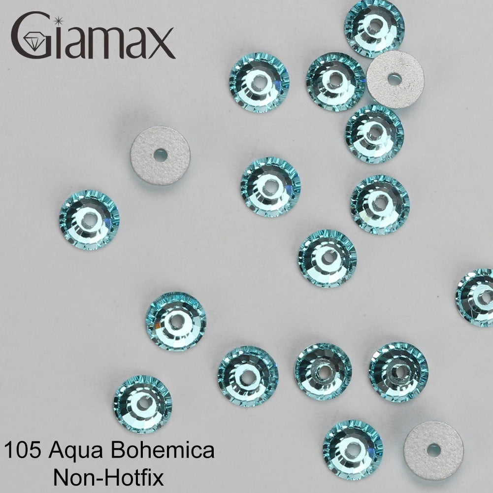 Giamax Purple Velvet Topaz Crystal Rhinestones - Flatback AB Sewing Stones for Garments, Clothes & Bags