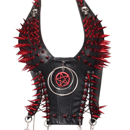 Y2K Gothic Spiked Tank Top - Punk Rock Emo Grunge Festival Style for Women