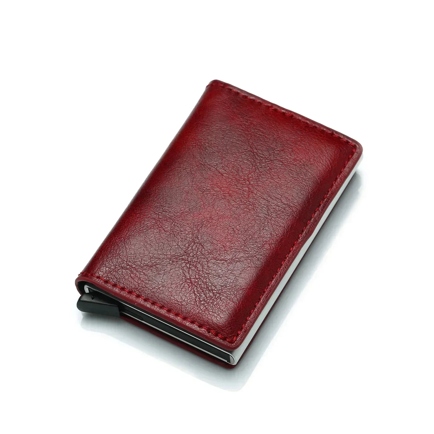 Carbon Fiber Credit Card Holder Wallet for Men - RFID Slim Pop-Up Metal Minimalist Case, Black