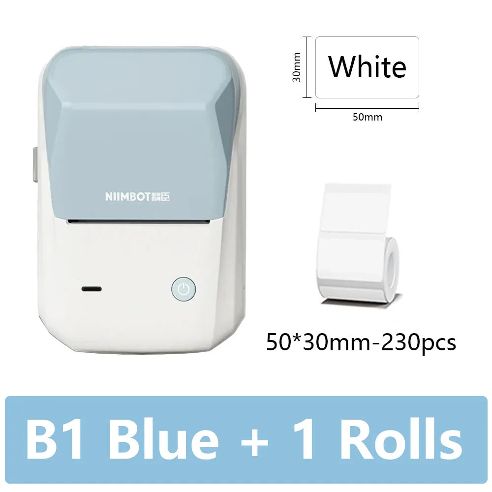 Niimbot B1 Portable Thermal Label Printer – Mini Bluetooth Pocket Sticker Maker, Self-Adhesive Tag & Price Printing Machine for Mobile Use