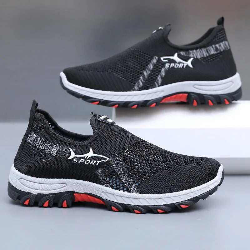 Men’s Summer Mesh Sneakers – Breathable Lightweight Canvas Sports Shoes, Casual Athletic Footwear Clearance Deal