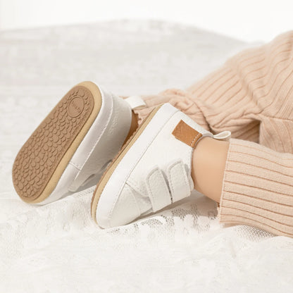 Classic Baby Casual Sneakers – Vintage PU Leather, Soft Rubber Sole, Slip-Resistant Infant Shoes in 4 Colors