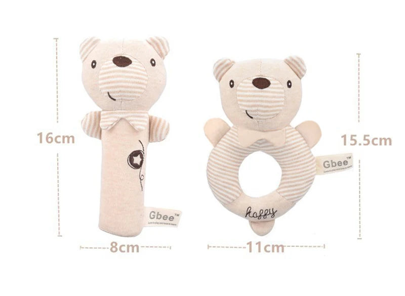 Baby Plush Rattle Crib Mobile – Cartoon Animal Bed Bell Toys for 0-12 Months, Infant Toddler Early Educational Newborn Gift