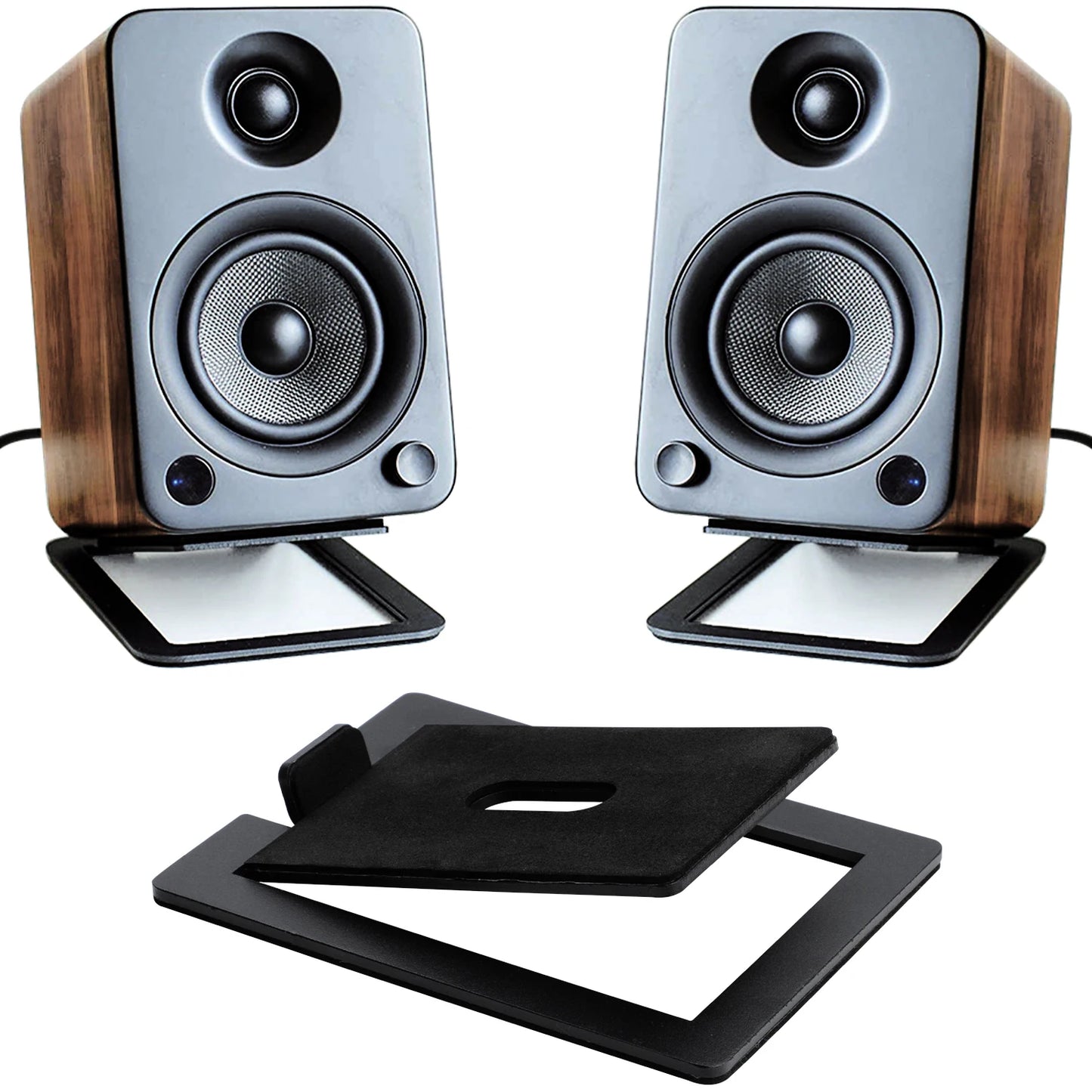 Carbon Steel Speaker Stand Base - Shock Absorbing Tabletop Audio Support