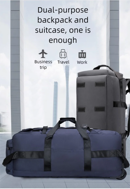 80L Rolling Duffle Bag with Wheels – 31" Heavy-Duty Foldable Travel Duffel, Water-Resistant Luggage with Shoulder Strap