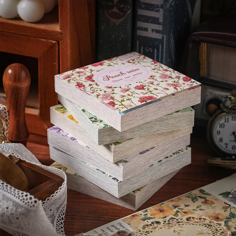 100 Pcs Vintage Multi-Style Writing Paper - Retro Stationery for Scrapbooking, Junk Journals & DIY Crafts