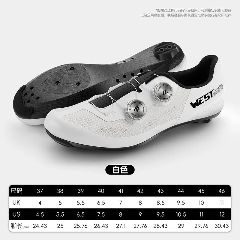 WEST BIKING Road Cycling Shoes - Breathable Mesh Clipless Bicycle Shoes with Dual Knob Buckle Closure