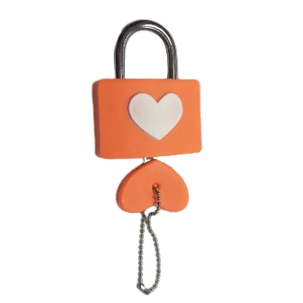 Colorful Heart-Shaped Anti-Theft Padlock – Rubber Sleeve for Travel Luggage, Suitcase, Zipper, Drawer, and Diary Lock